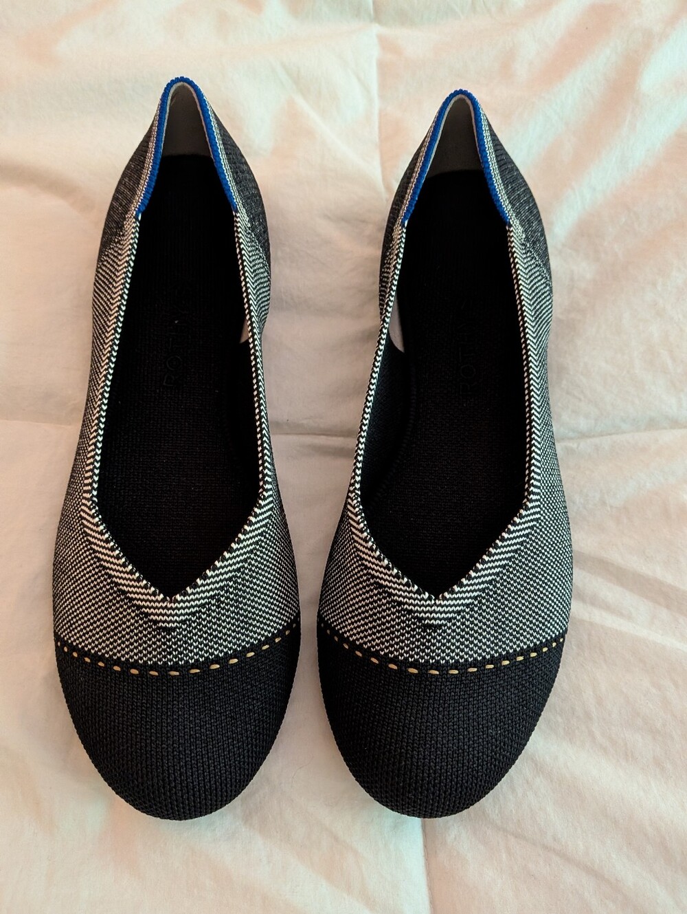Women's Rothy's The Flat Grey Mist Captoe Knit Ballet Flats Size 9.5 NWT